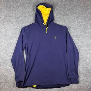 Bogey Bros Golf Performance Hoodie Mens L Blue Yellow Pullover Stretch